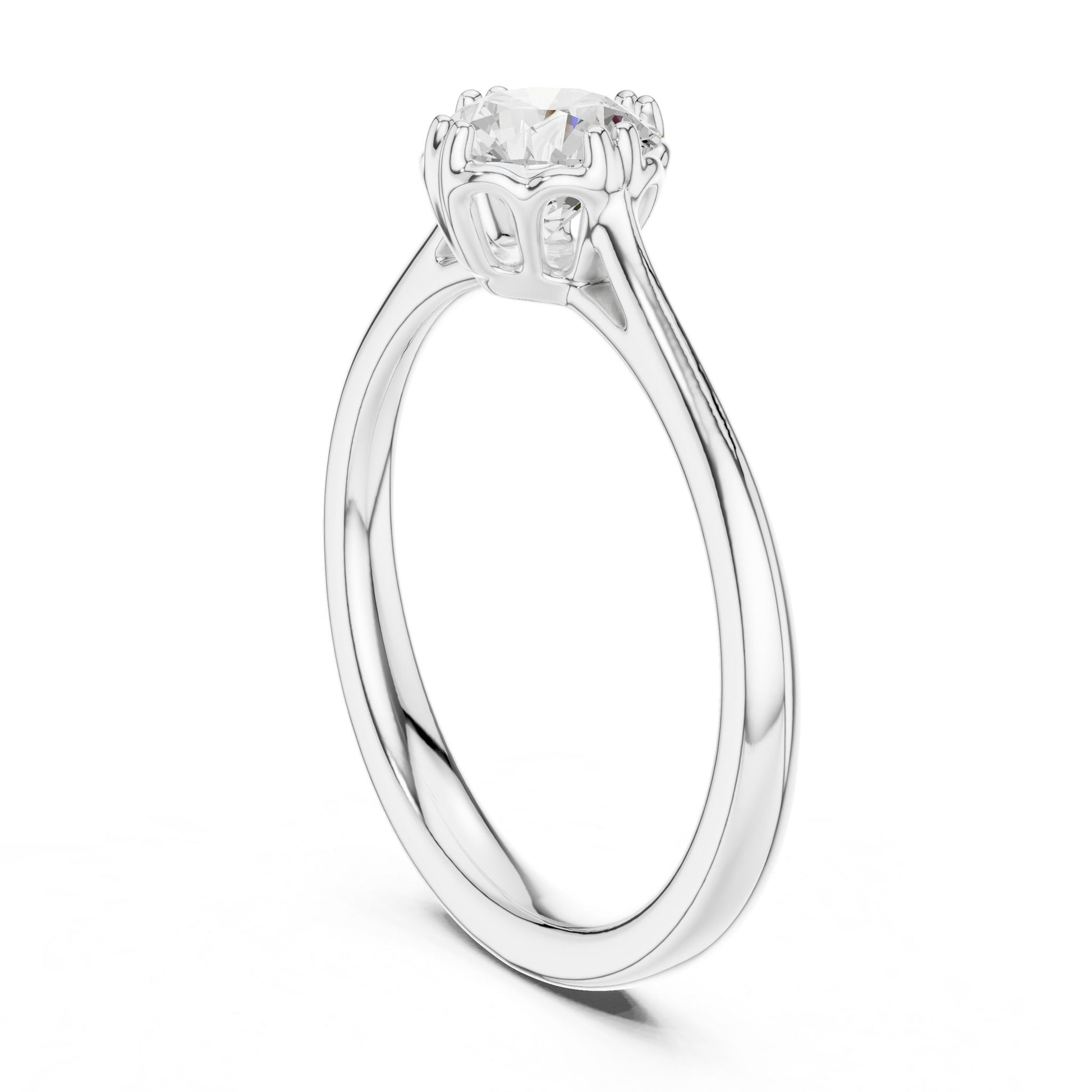 Round Lab Grown Diamond Hidden Halo Engagement Ring