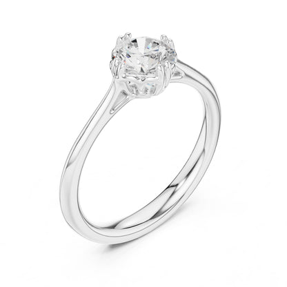 Round Lab Grown Diamond Hidden Halo Engagement Ring