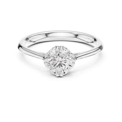 Round Lab Grown Diamond Hidden Halo Engagement Ring
