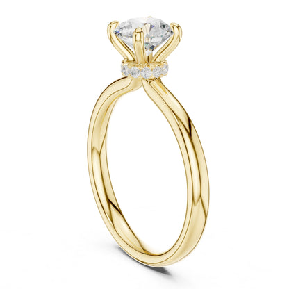 Round Lab Grown Diamond Hidden Halo Engagement Ring