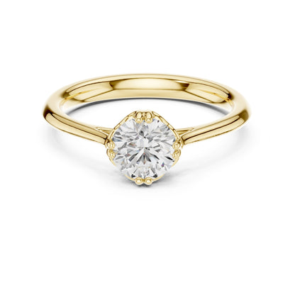 Round Lab Grown Diamond Hidden Halo Engagement Ring
