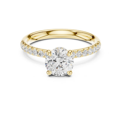 Round Lab Grown Diamond Hidden Halo Engagement Ring