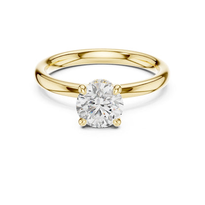 Round Lab Grown Diamond Hidden Halo Engagement Ring