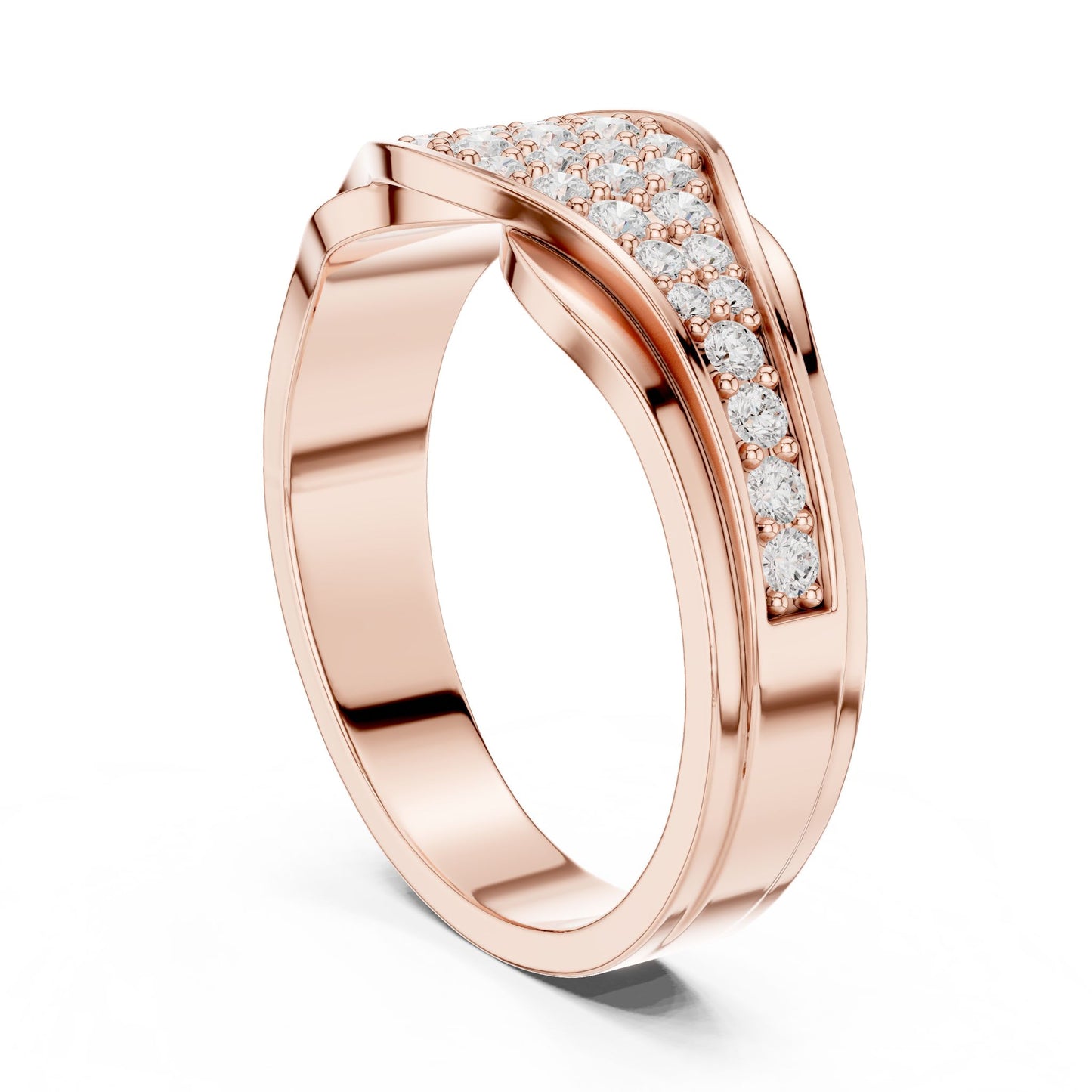 Round Lab Grown Diamond Pave Engagement Ring