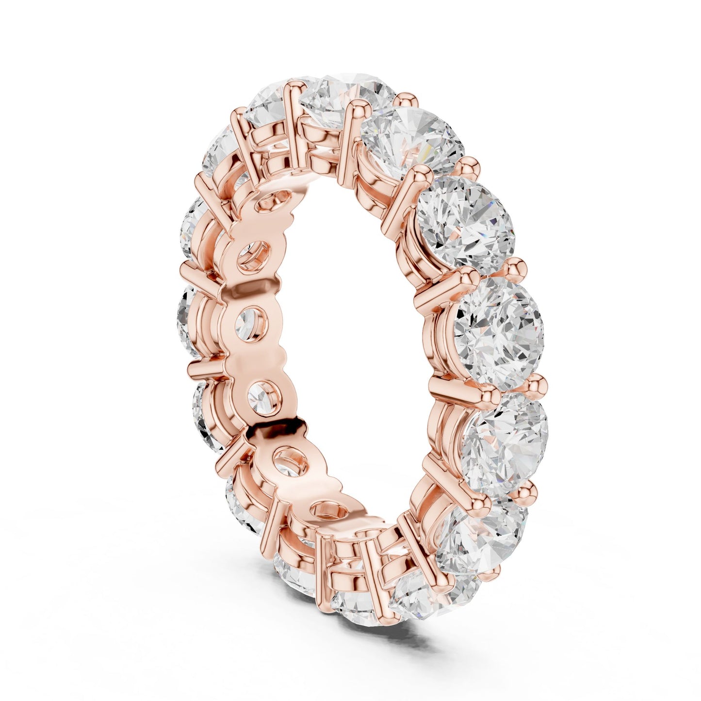 Round Lab Grown Diamond Pave Engagement Ring