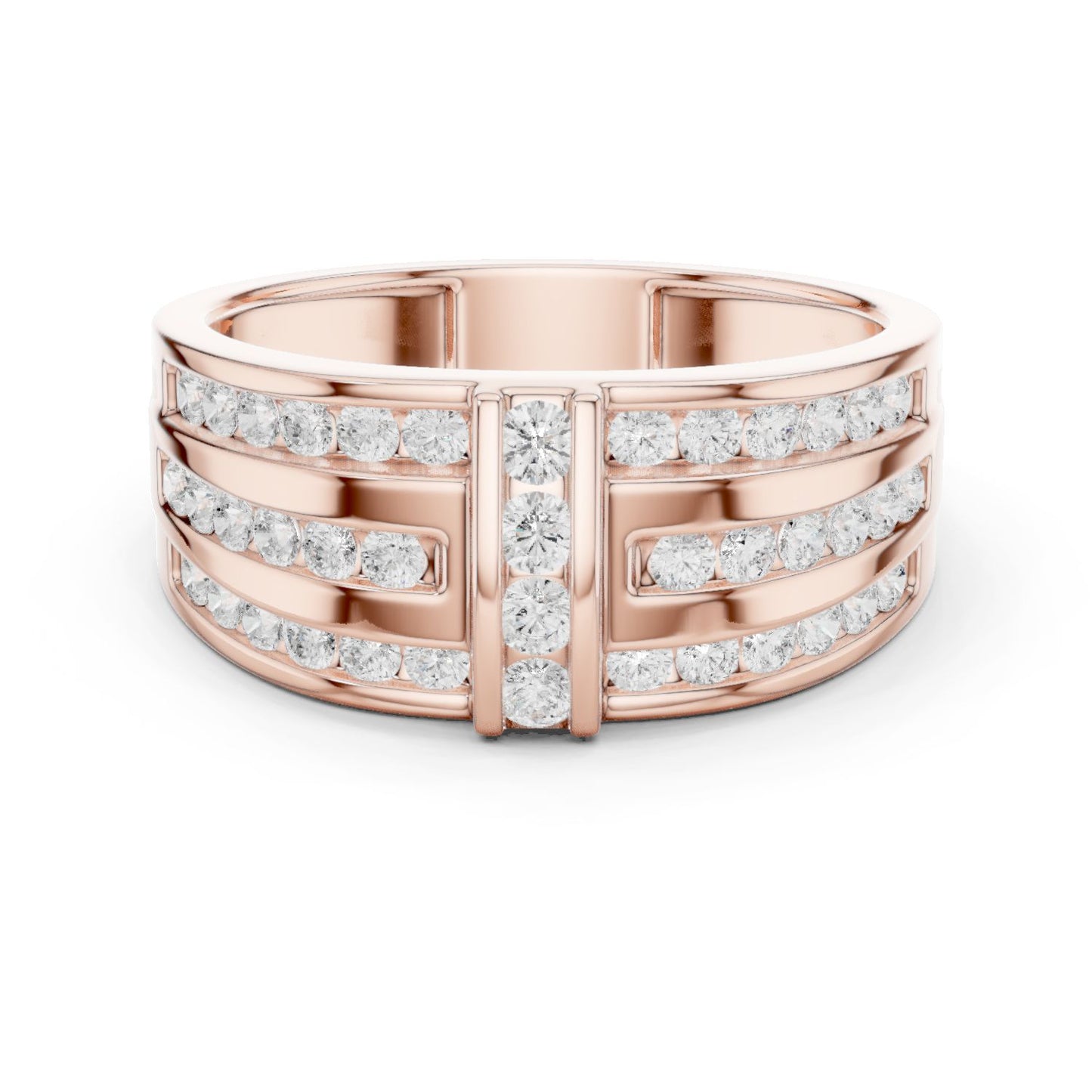 Men's Round Lab Grown Diamond Pave Ring