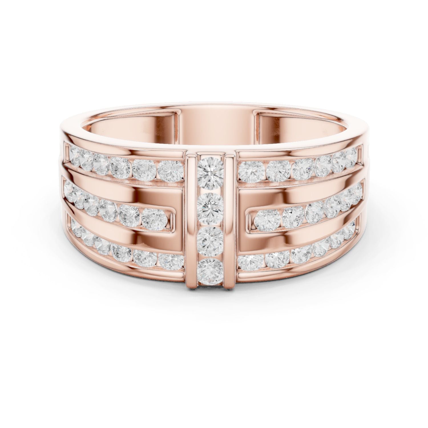 Men's Round Lab Grown Diamond Pave Ring