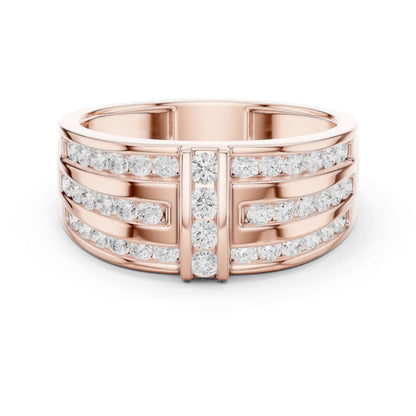 Men's Round Lab Grown Diamond Pave Ring