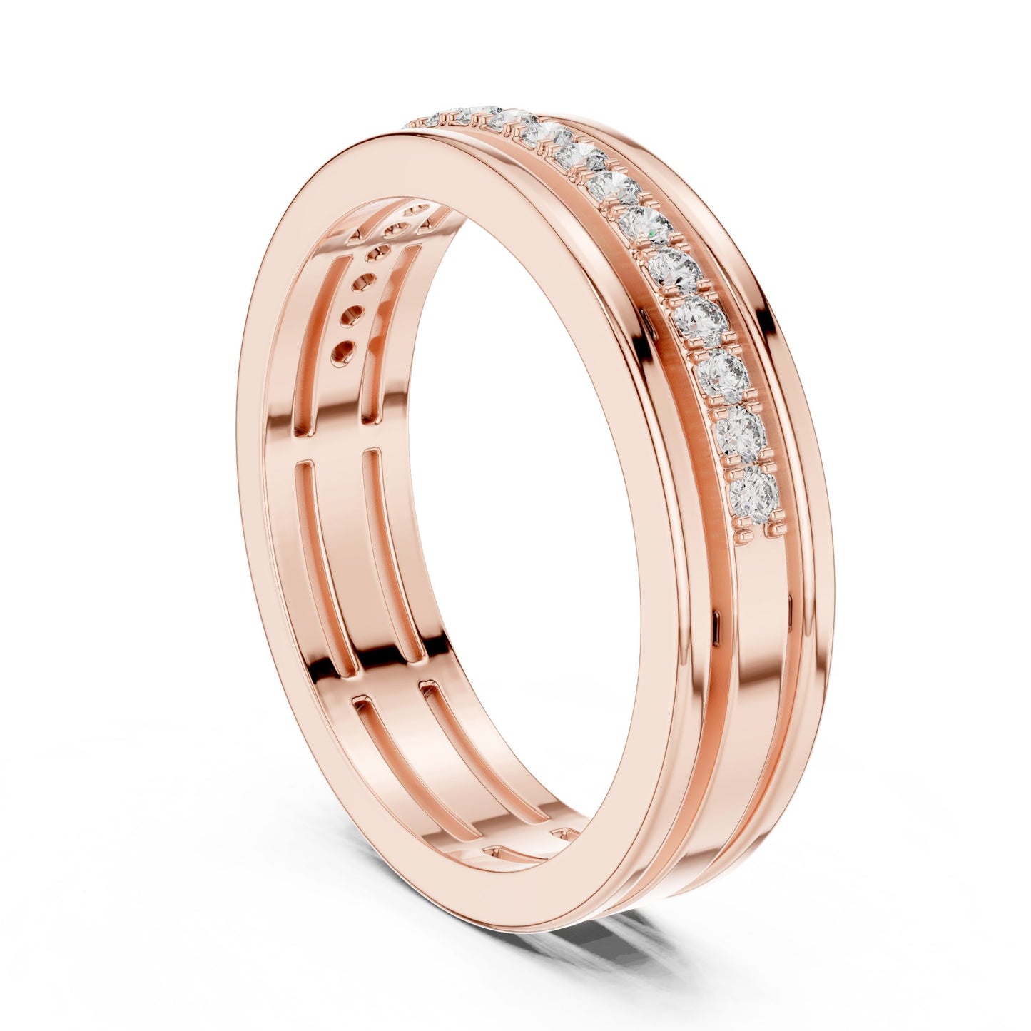 Round Lab Grown Diamond Pave Engagement Ring