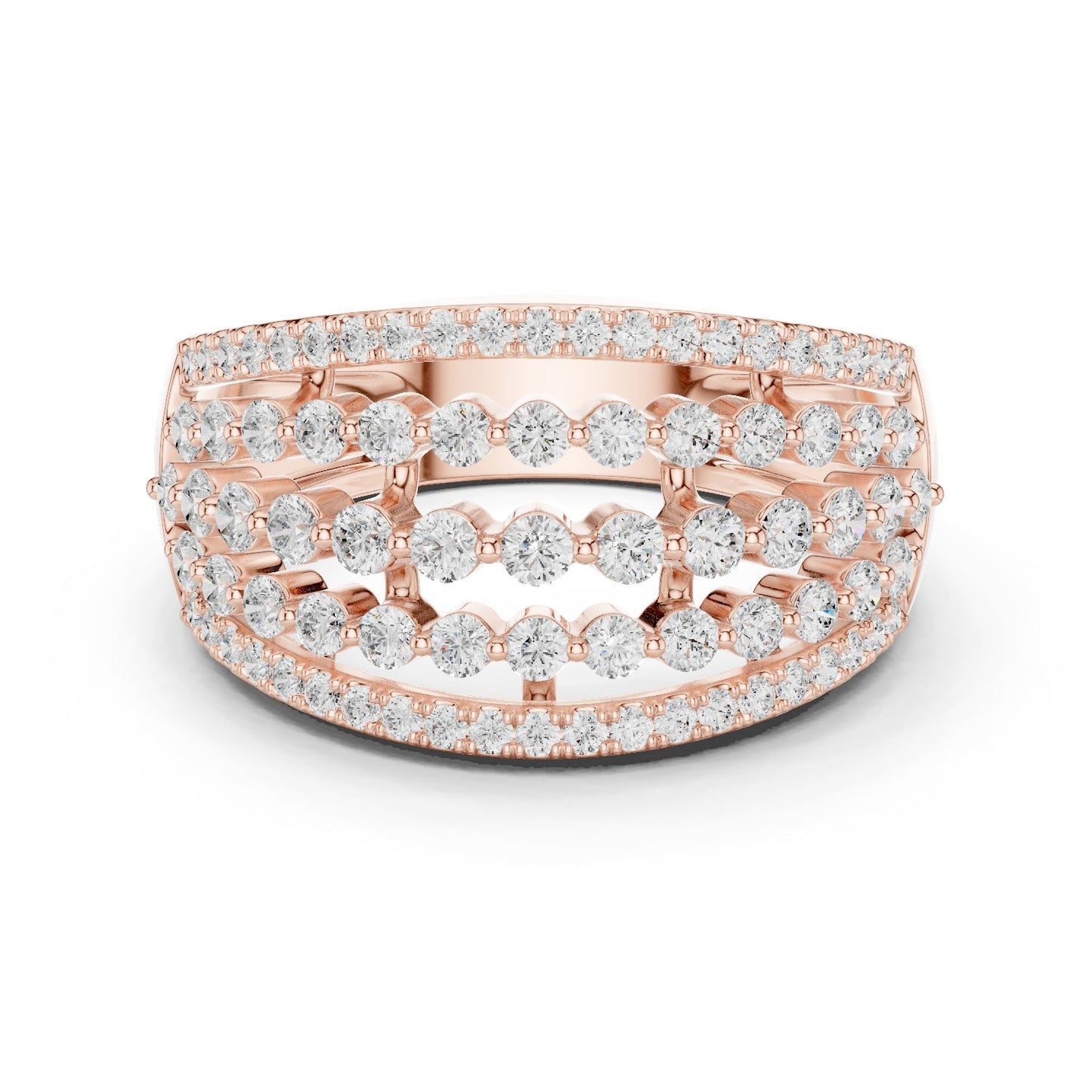 Round Lab Grown Diamond Pave Engagement Ring
