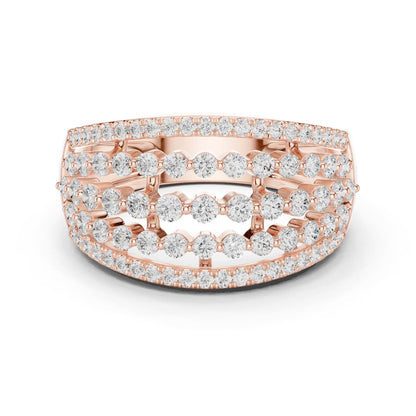 Round Lab Grown Diamond Pave Engagement Ring