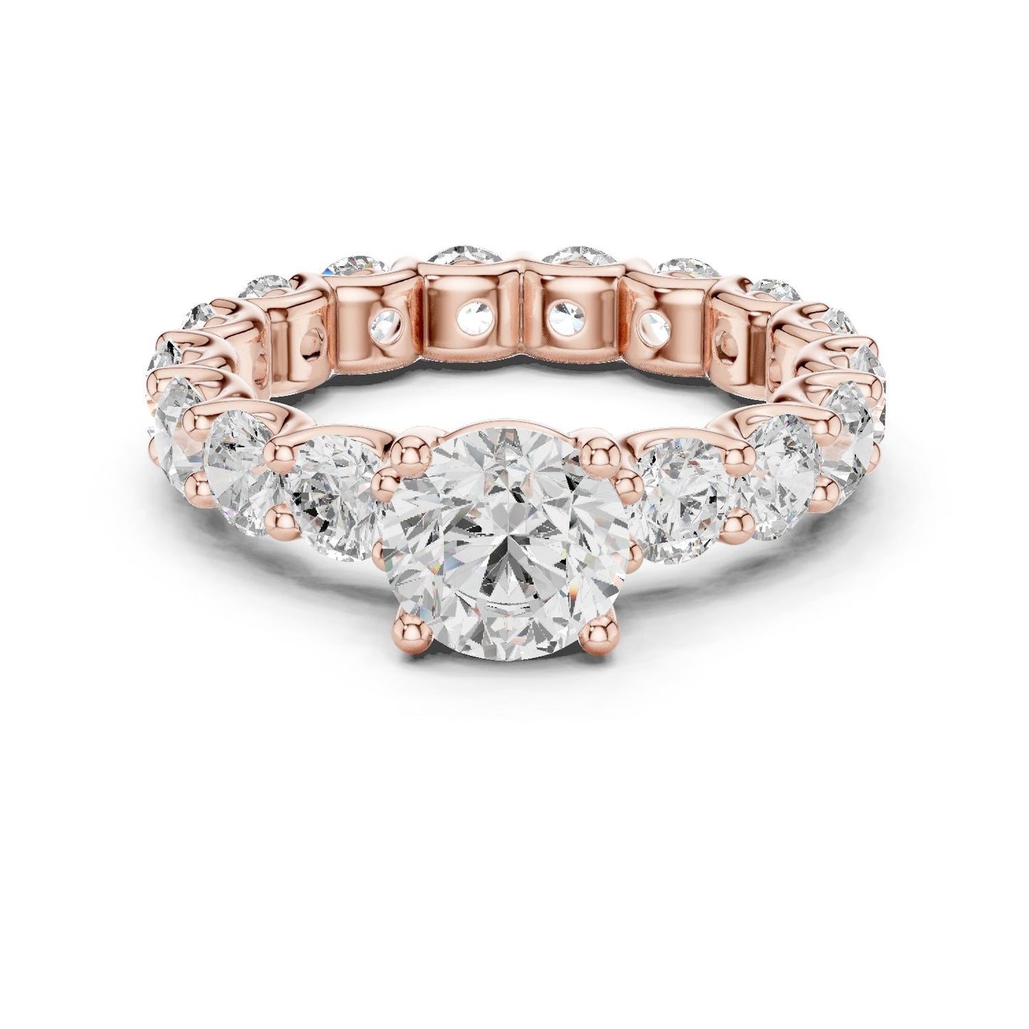 Round Lab Grown Diamond Pave Engagement Ring