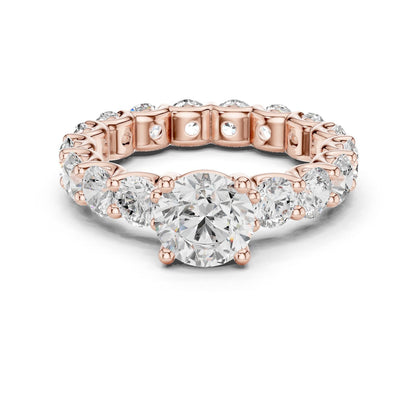 Round Lab Grown Diamond Pave Engagement Ring