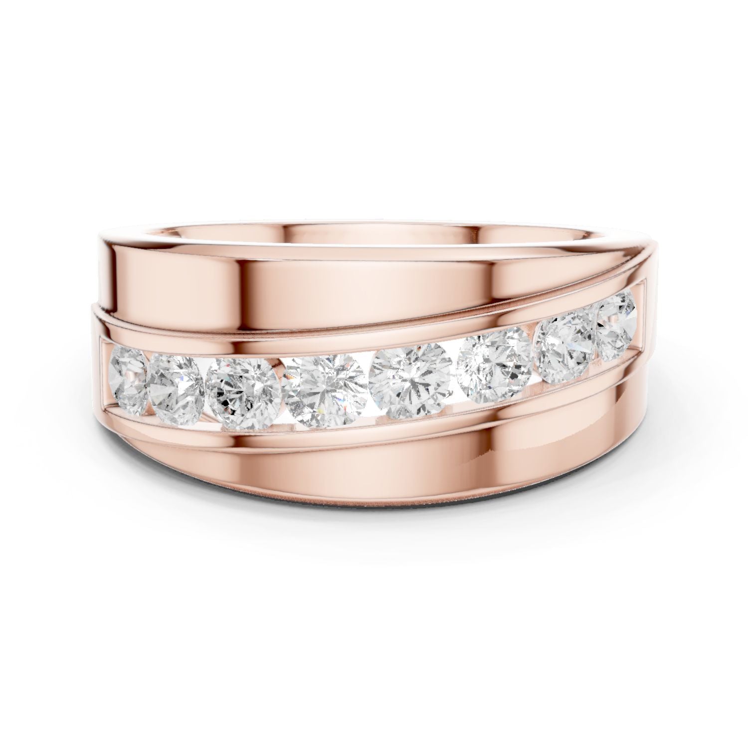 Men's Round Lab Grown Diamond Pave Ring
