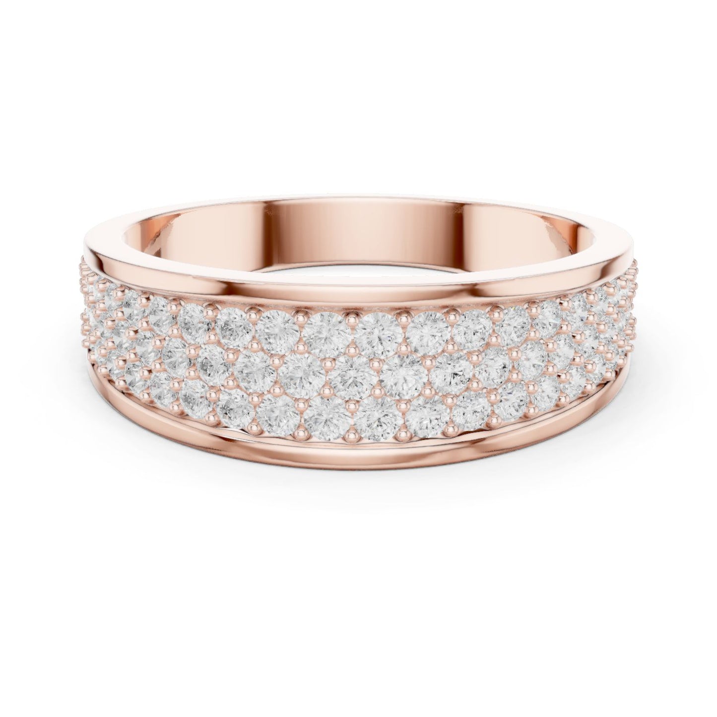 Men's Round Lab Grown Diamond Pave Ring