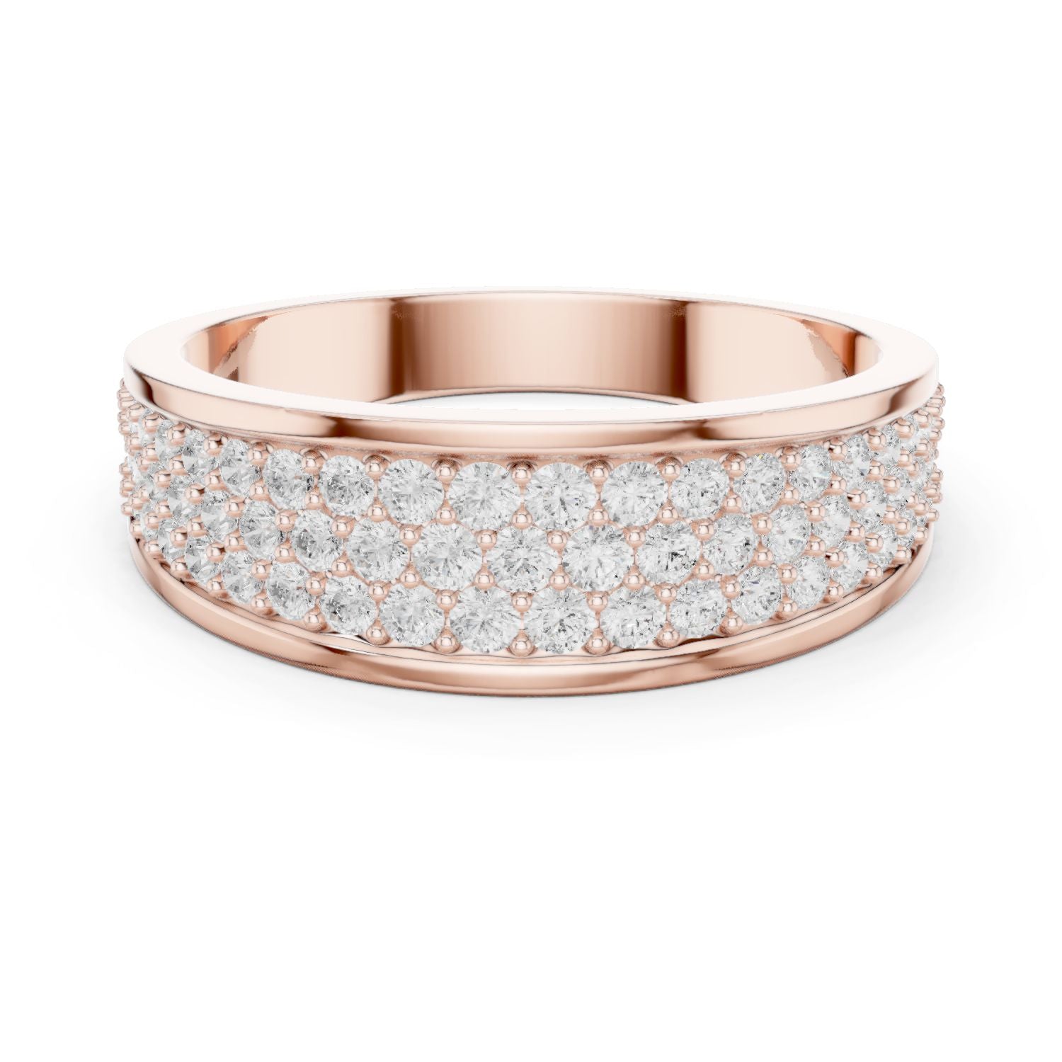 Men's Round Lab Grown Diamond Pave Ring