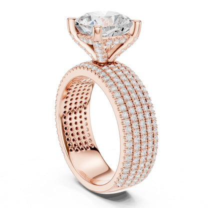 Round Lab Grown Diamond Pave Engagement Ring