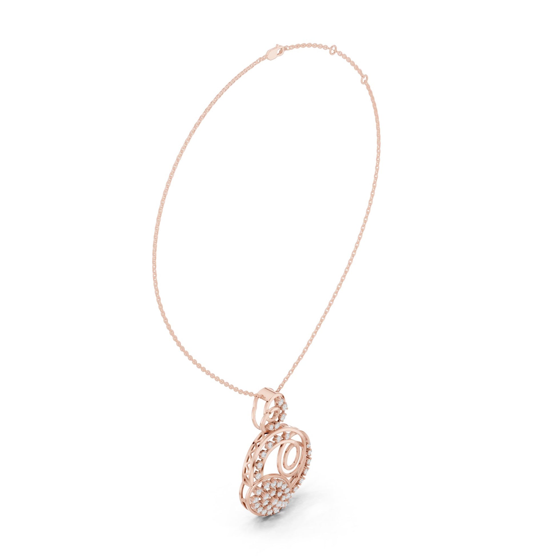 Round Lab Grown Diamond Pave Pendant