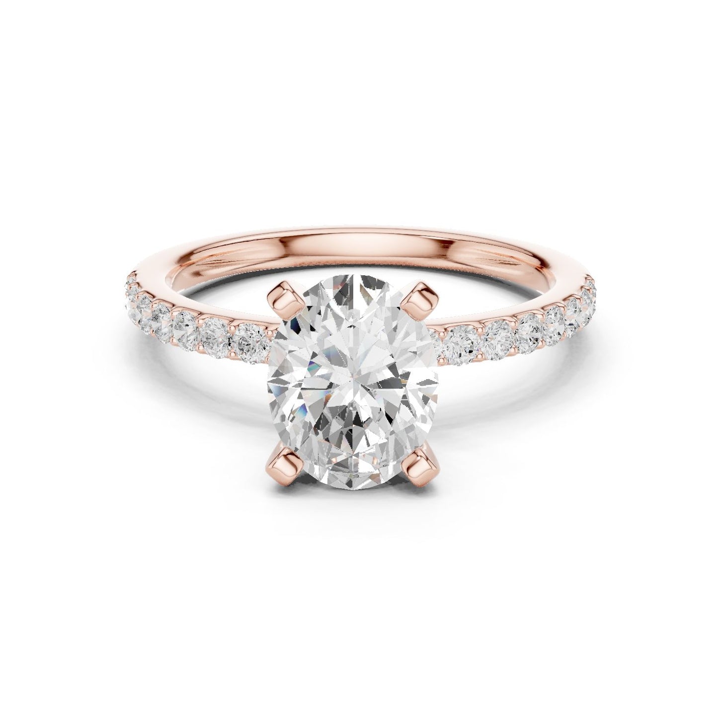 Round Lab Grown Diamond Pave Engagement Ring
