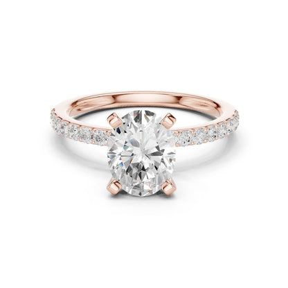 Round Lab Grown Diamond Pave Engagement Ring