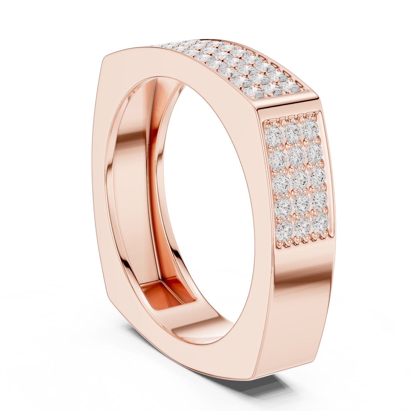 Men's Round Lab Grown Diamond Pave Ring