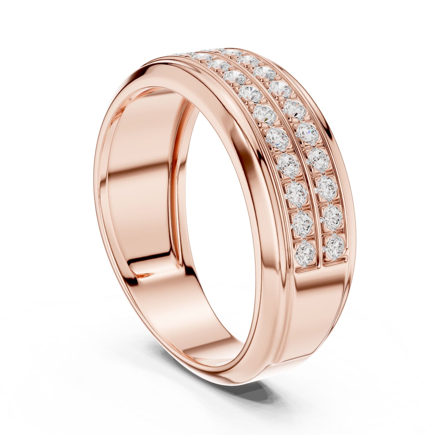 Men's Round Lab Grown Diamond Pave Ring
