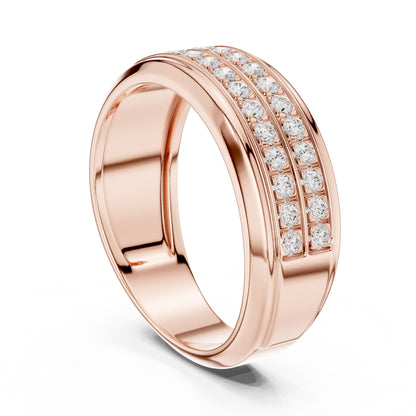 Men's Round Lab Grown Diamond Pave Ring