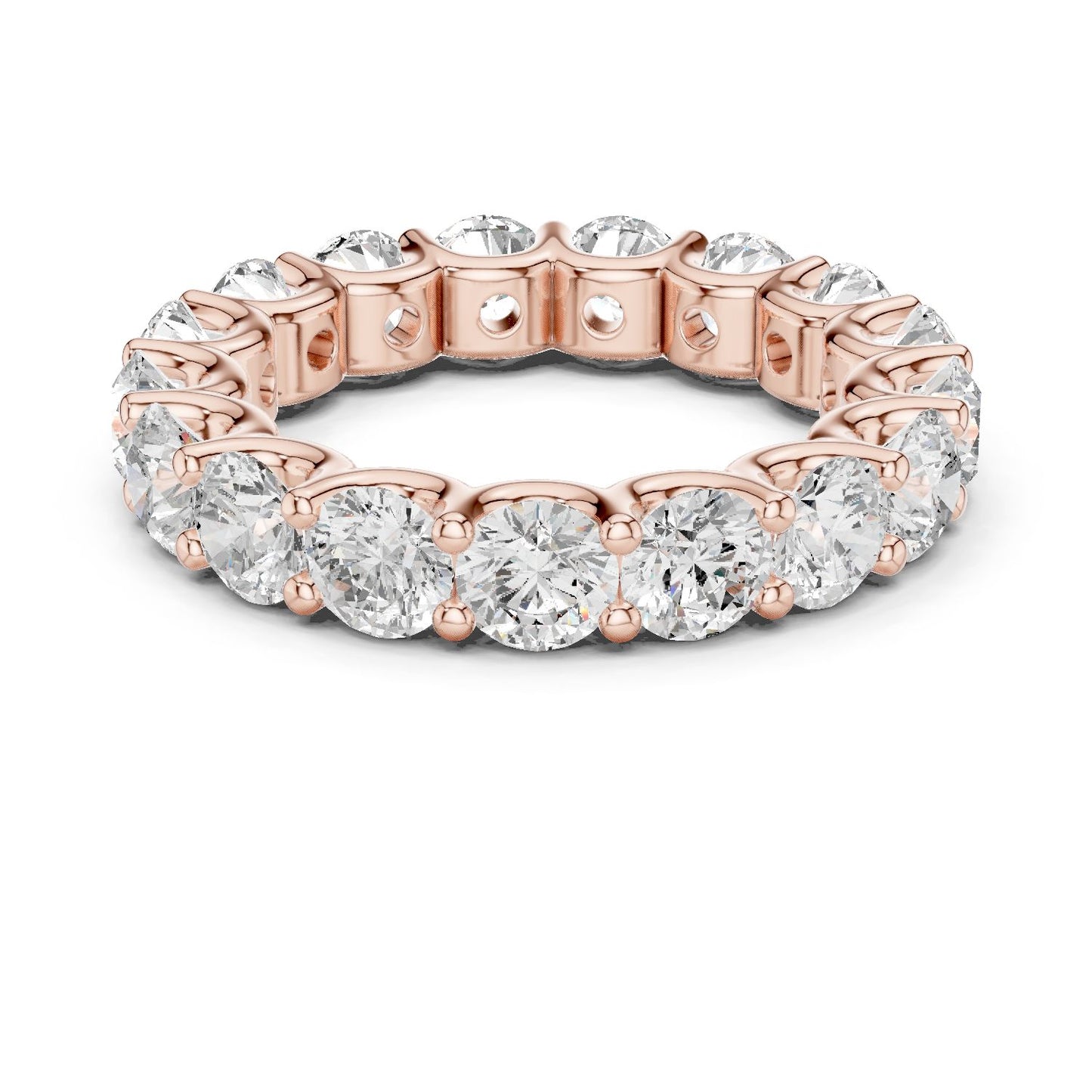 Round Lab Grown Diamond Pave Engagement Ring