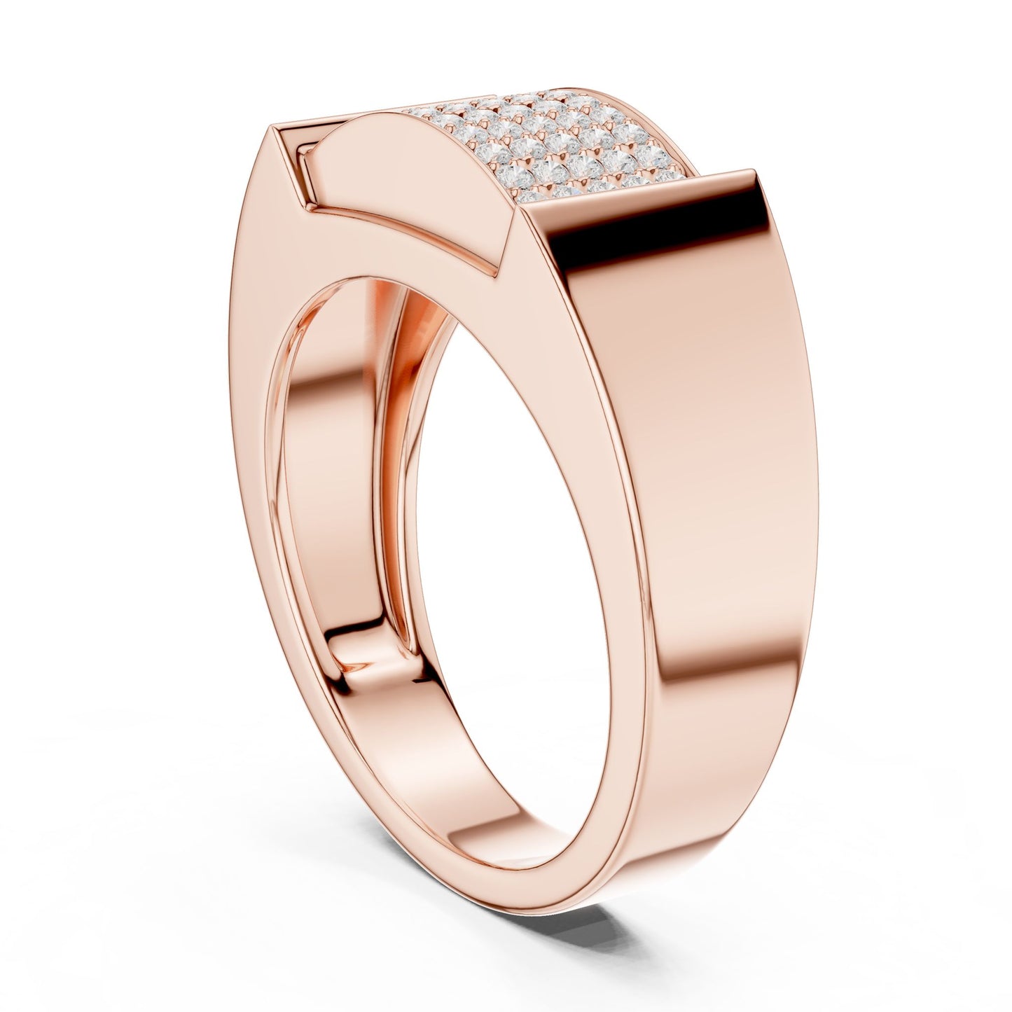 Men's Round Lab Grown Diamond Pave Ring