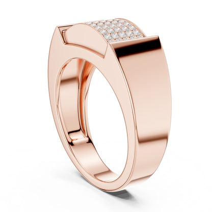 Men's Round Lab Grown Diamond Pave Ring