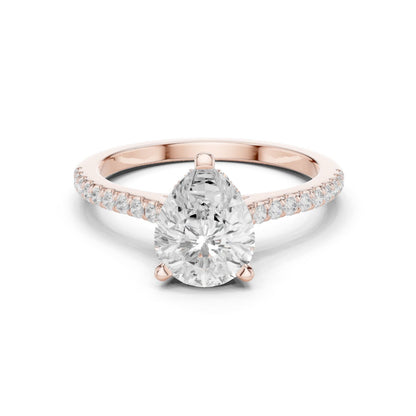 Round Lab Grown Diamond Pave Engagement Ring