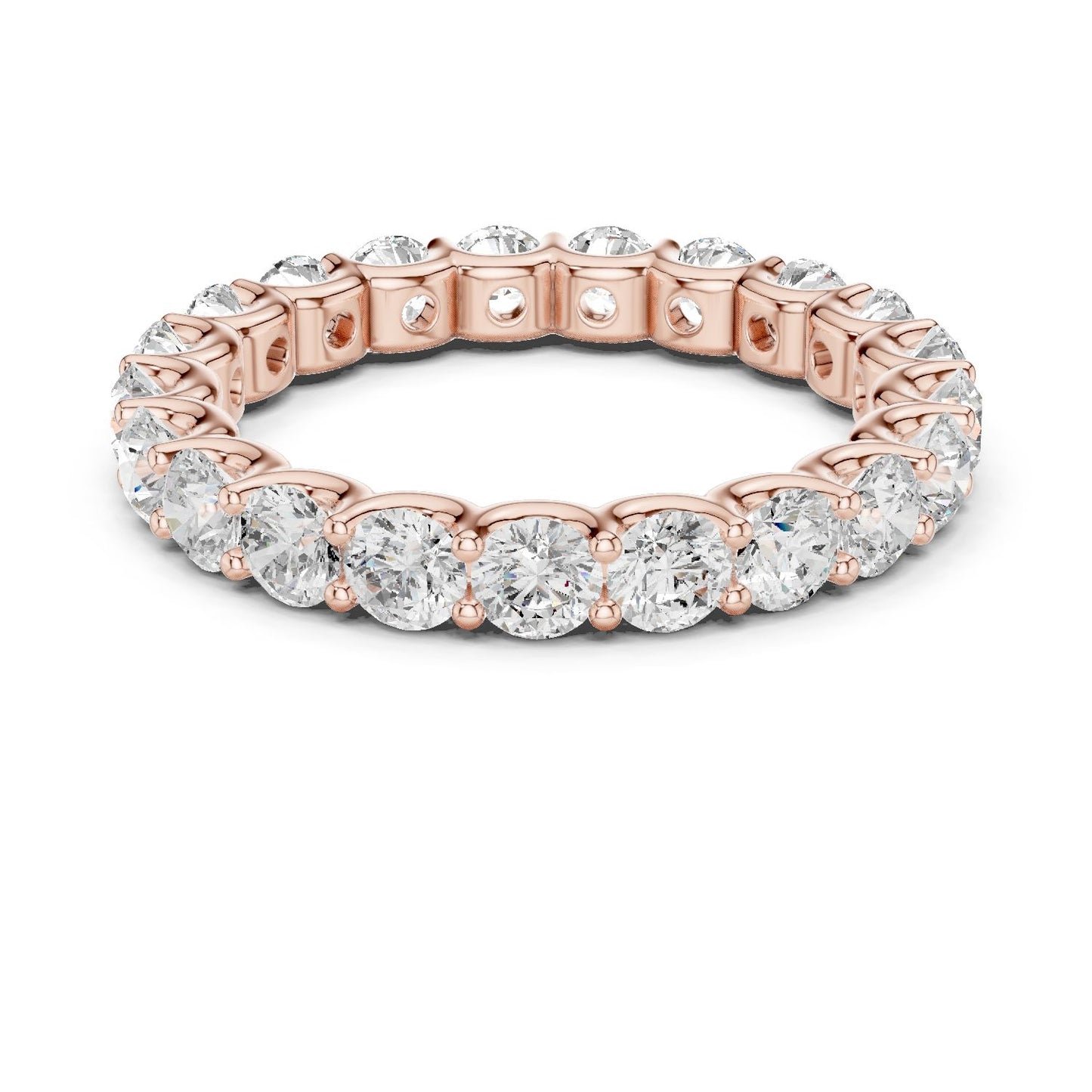 Round Lab Grown Diamond Pave Engagement Ring