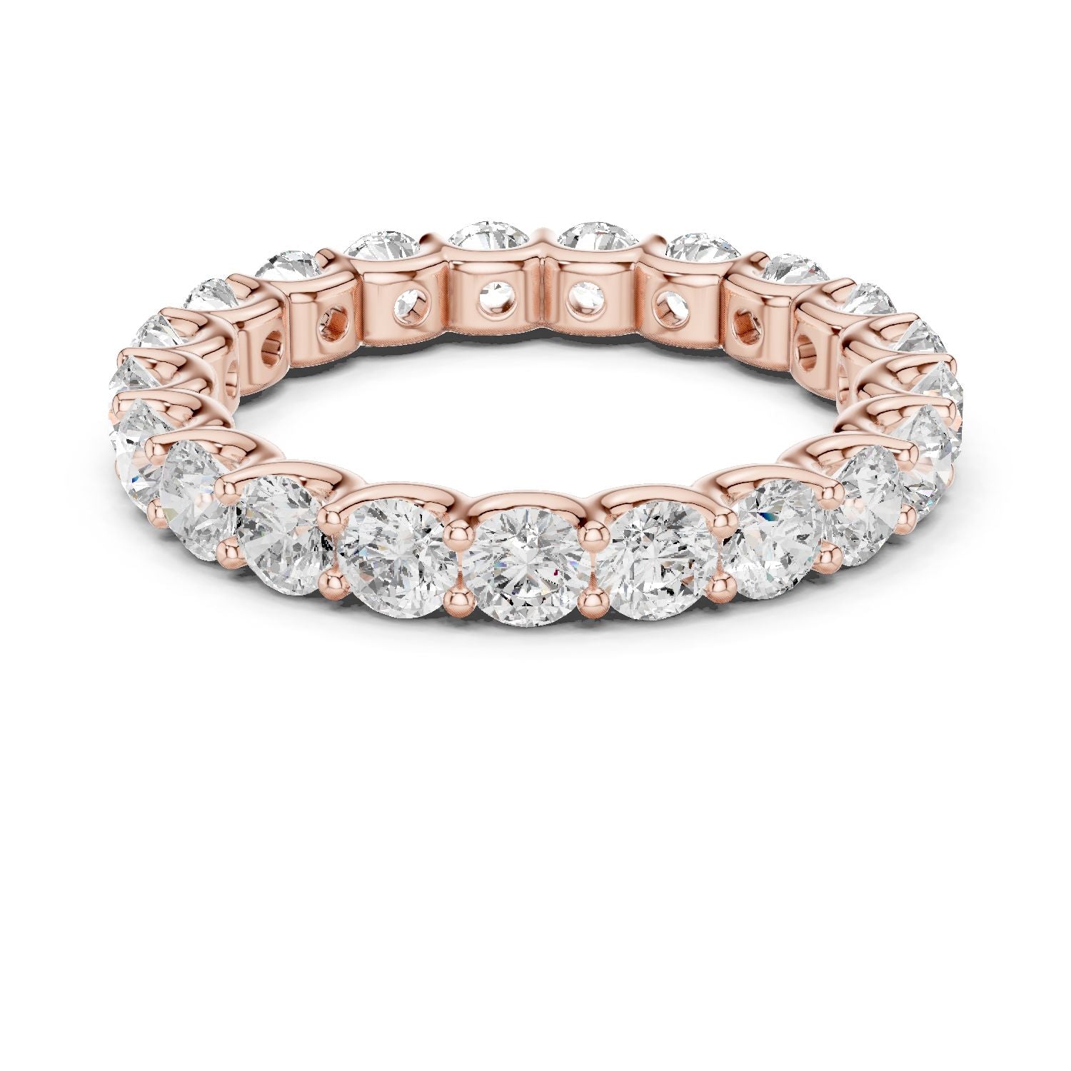Round Lab Grown Diamond Pave Engagement Ring