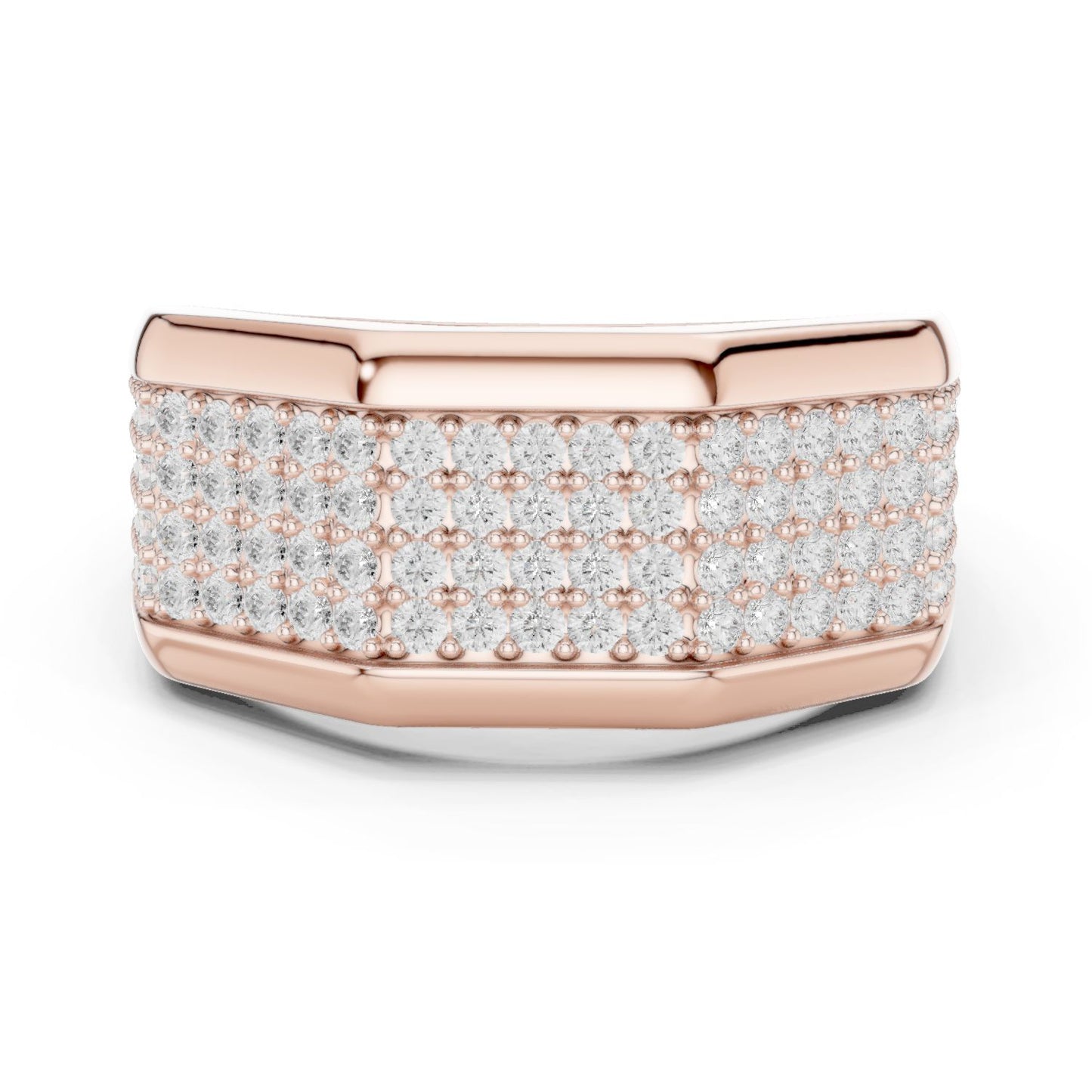 Men's Round Lab Grown Diamond Pave Ring
