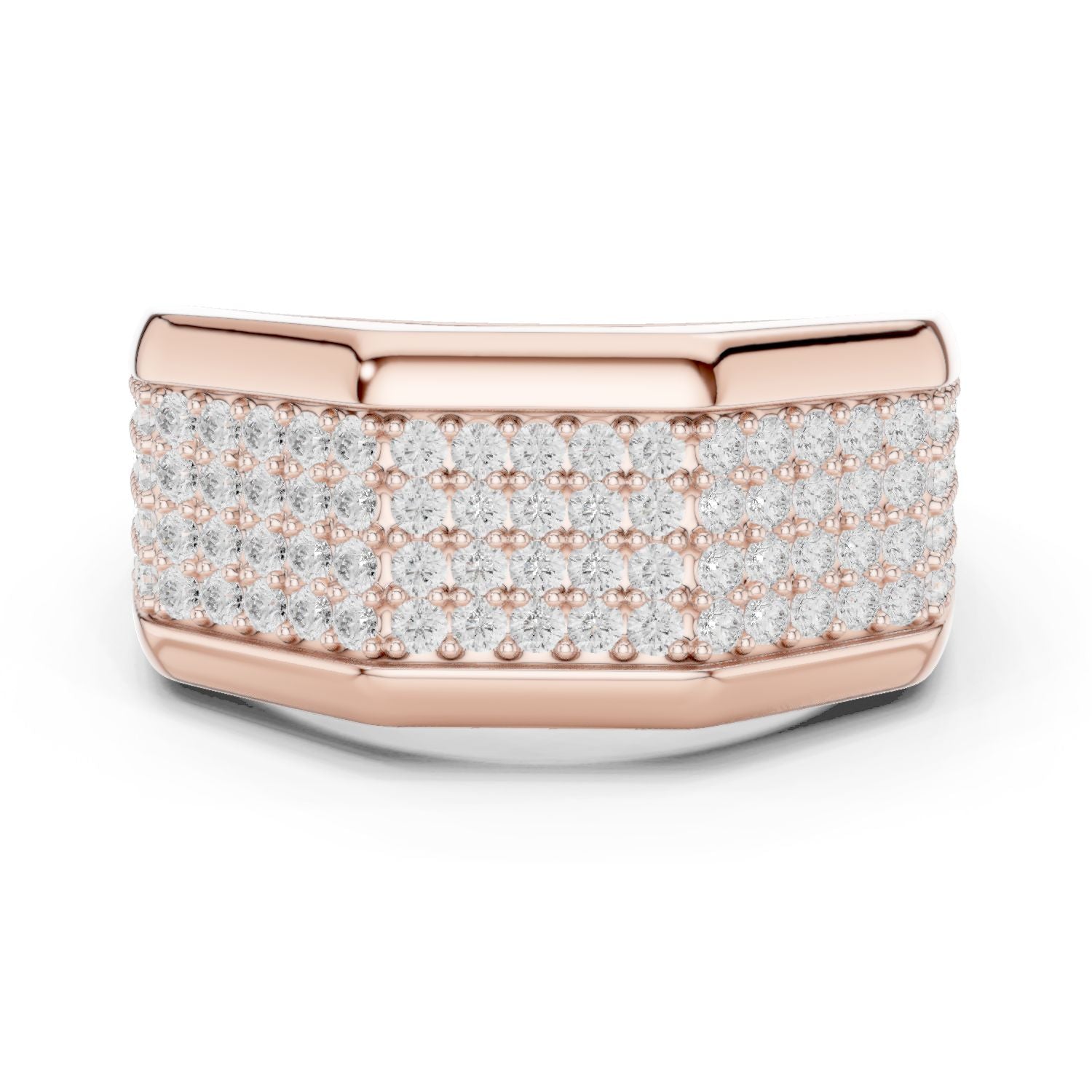 Men's Round Lab Grown Diamond Pave Ring