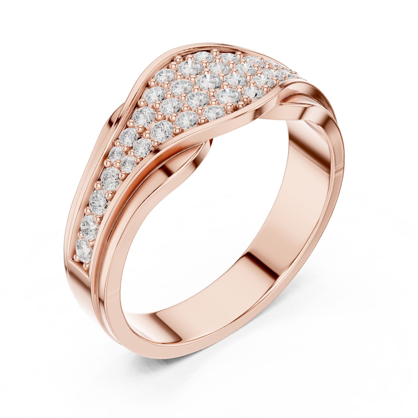Round Lab Grown Diamond Pave Engagement Ring