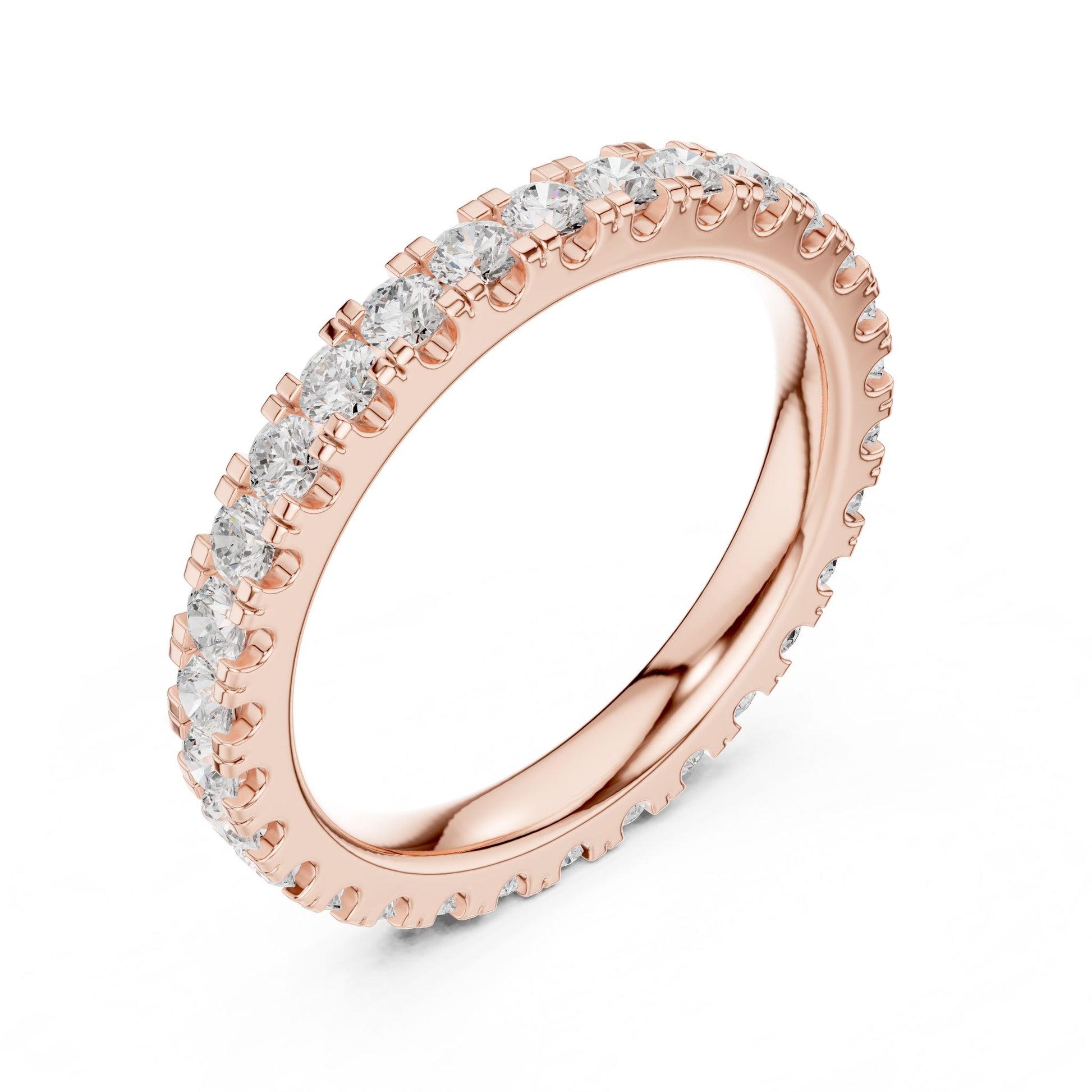 Round Lab Grown Diamond Pave Engagement Ring
