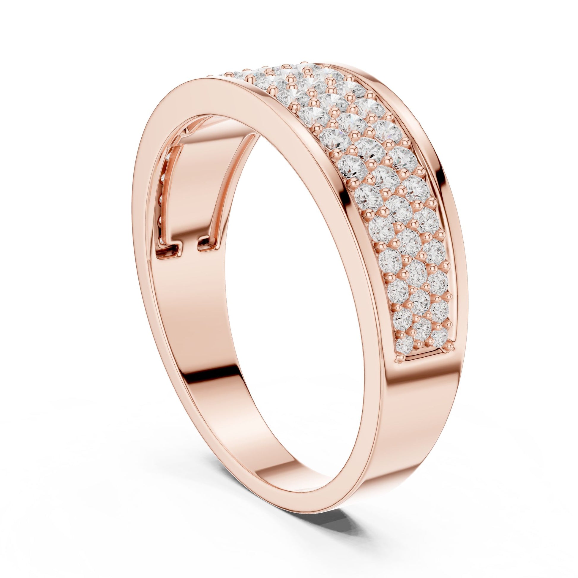 Men's Round Lab Grown Diamond Pave Ring