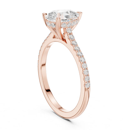 Round Lab Grown Diamond Pave Engagement Ring