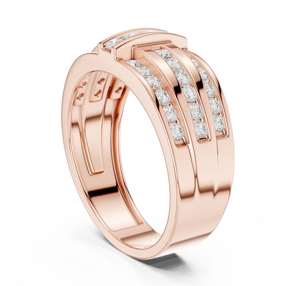 Men's Round Lab Grown Diamond Pave Ring