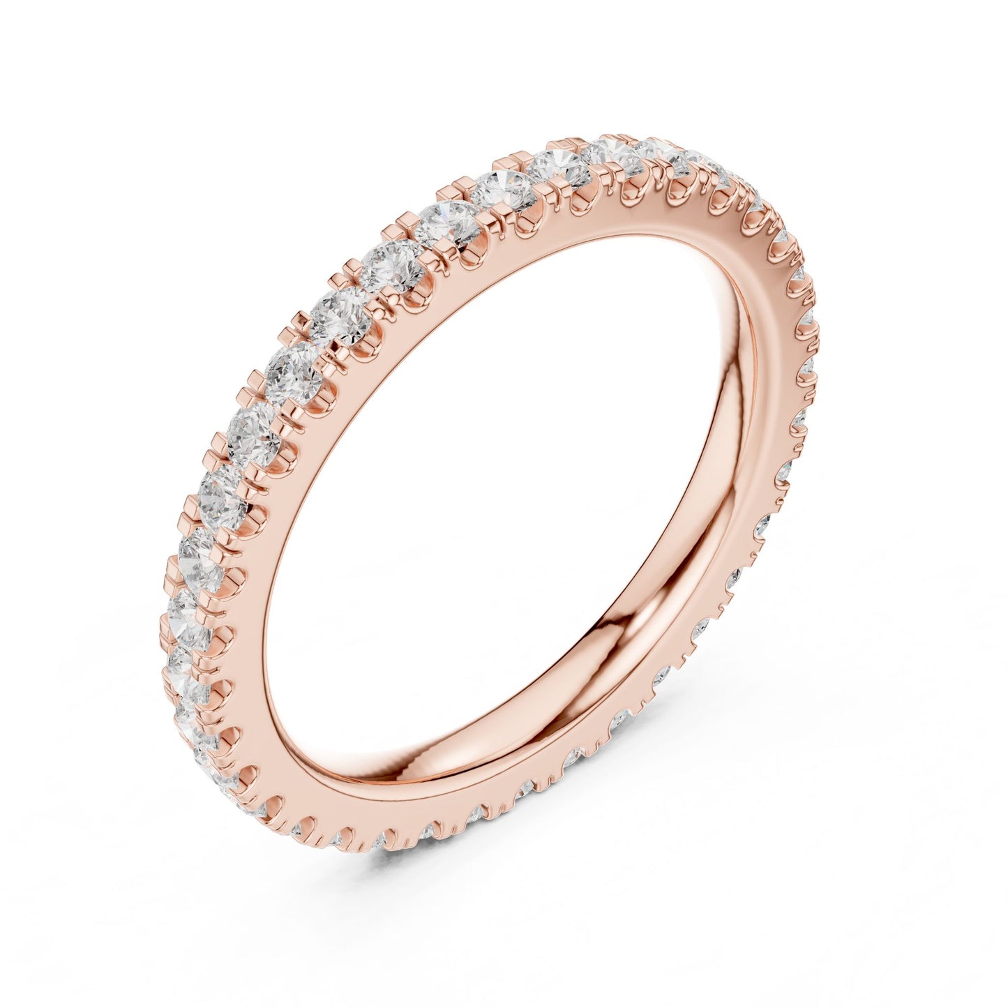 Round Lab Grown Diamond Pave Engagement Ring