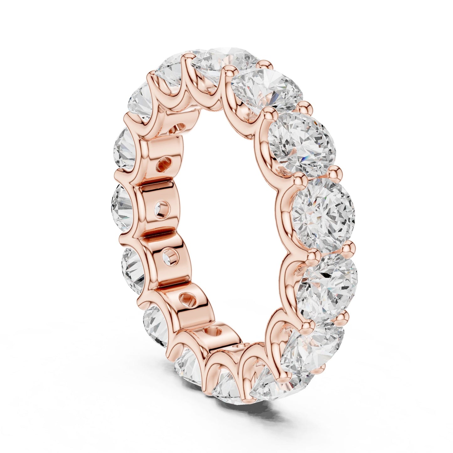 Round Lab Grown Diamond Pave Engagement Ring