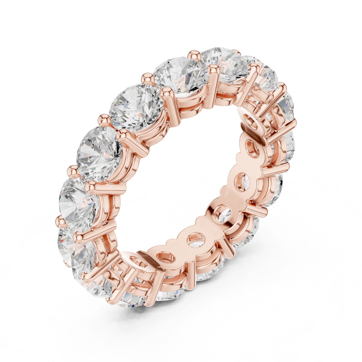 Round Lab Grown Diamond Pave Engagement Ring