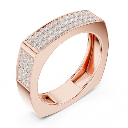 Men's Round Lab Grown Diamond Pave Ring