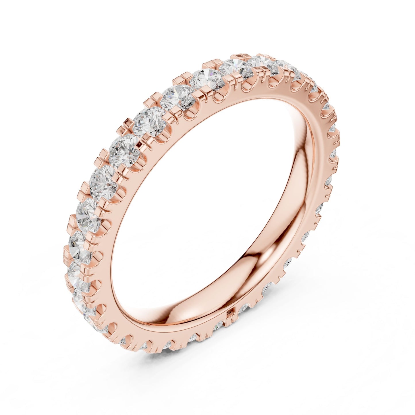 Round Lab Grown Diamond Pave Engagement Ring