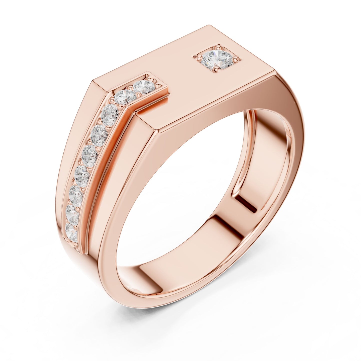 Men's Round Lab Grown Diamond Pave Ring