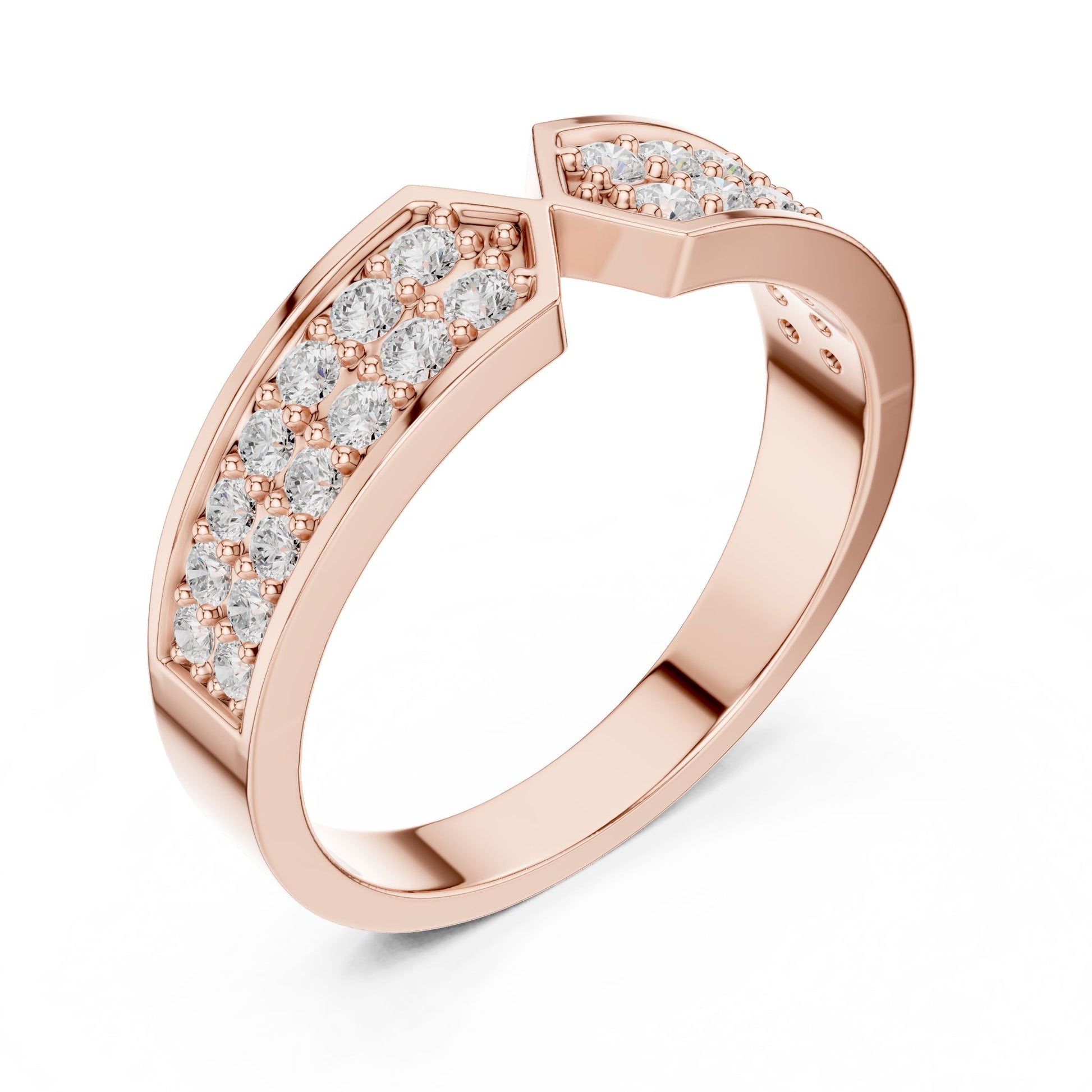 Round Lab Grown Diamond Pave Engagement Ring