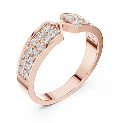 Round Lab Grown Diamond Pave Engagement Ring
