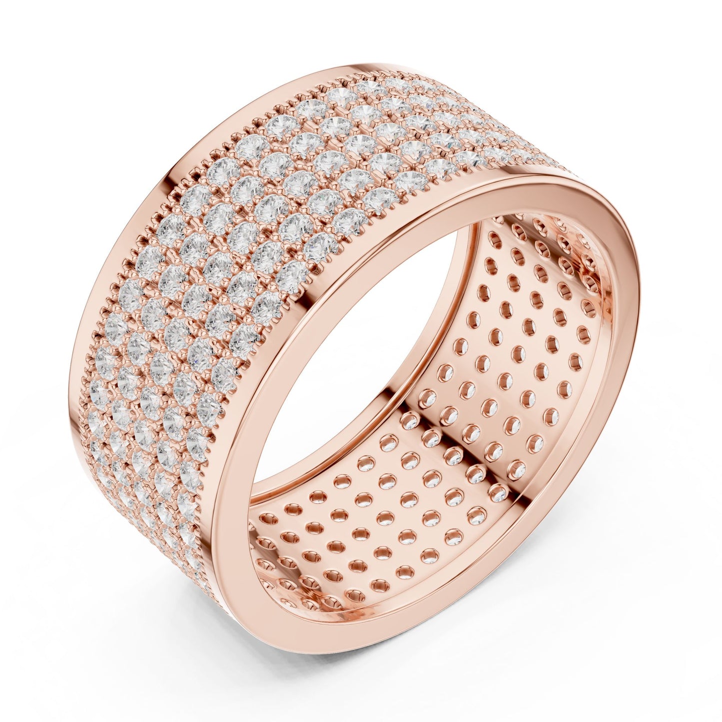 Men's Round Lab Grown Diamond Pave Ring