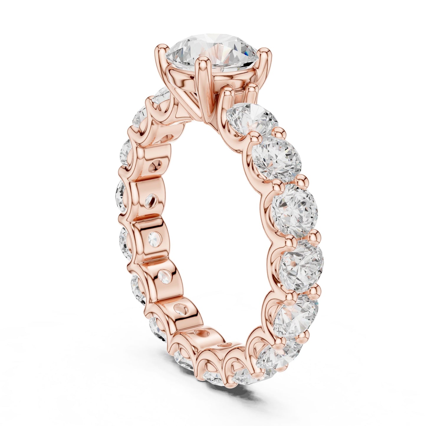 Round Lab Grown Diamond Pave Engagement Ring